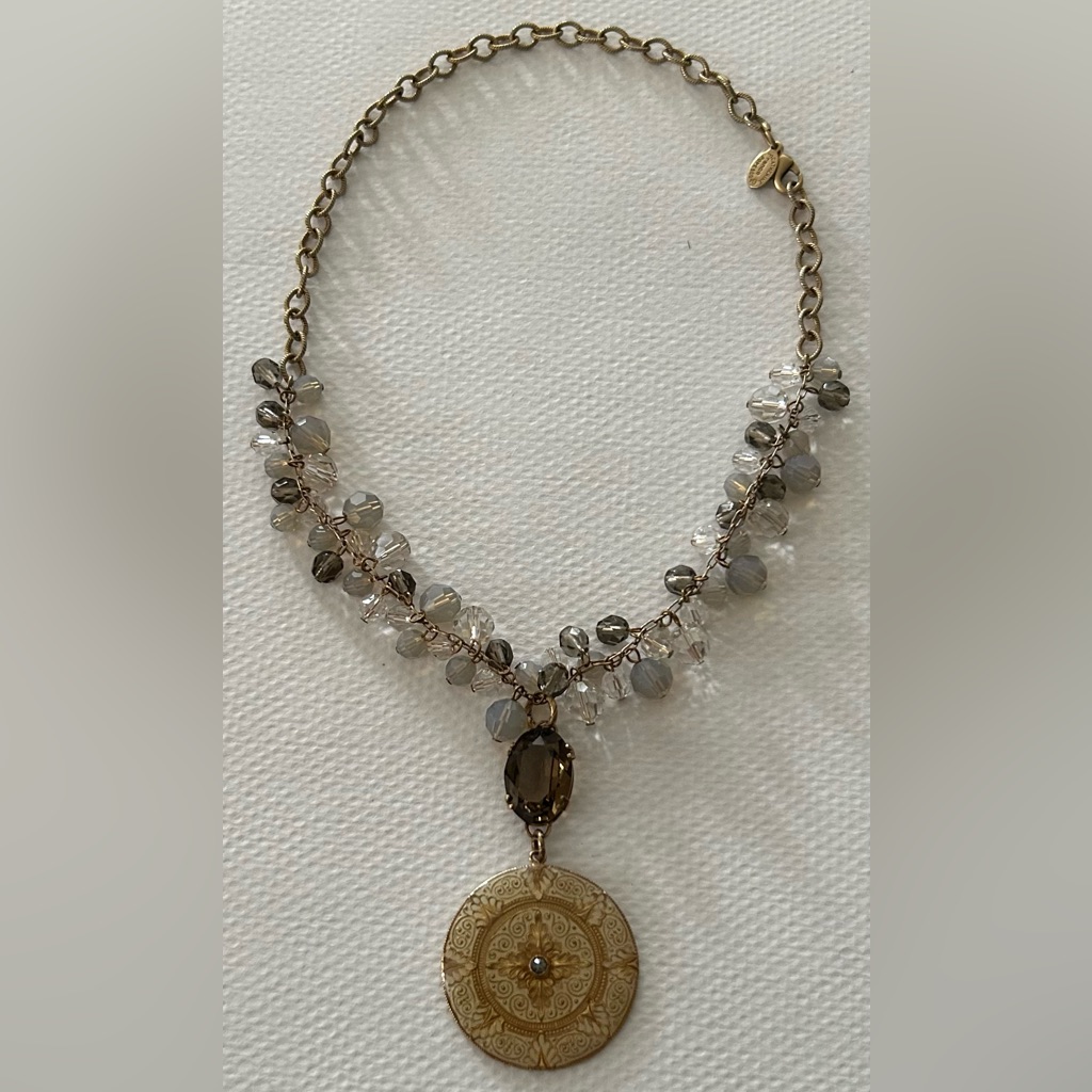 Catherine Popesco Signed, Faceted, Crystal Pendant Necklace